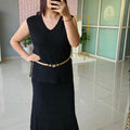 ‘SEREN’ Belted Korean Skirt Set [SS-11001-CRDS]