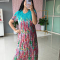 ‘FLORA’ Printed Pleated Dress [SS-11710-DR C1]