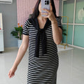‘SCARF’ Stripe Midi Dress [SS-12502-DRST]