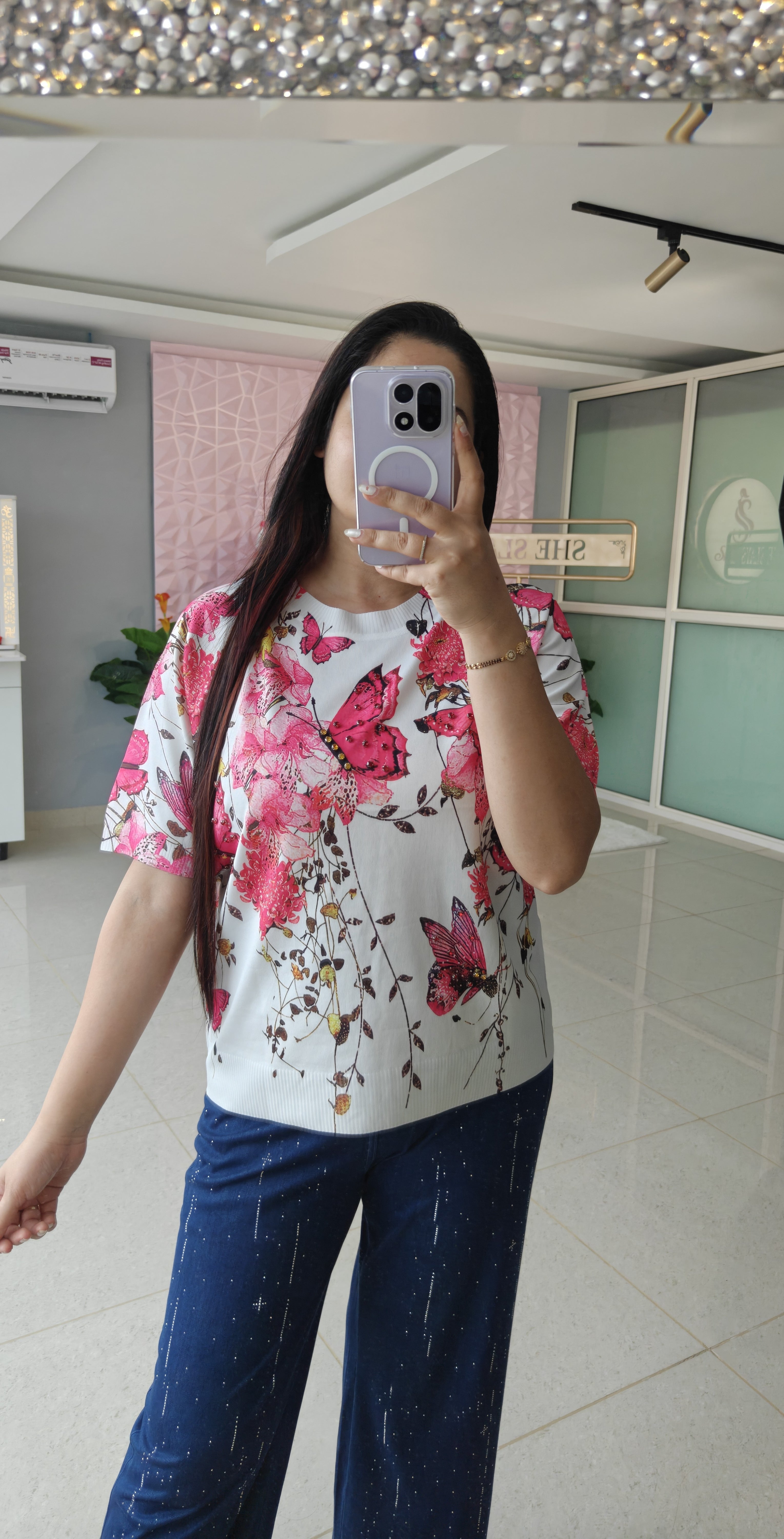 ‘CANVAS’ Rhinestone Digital Print T-Shirt [SS-12601-TSHD]