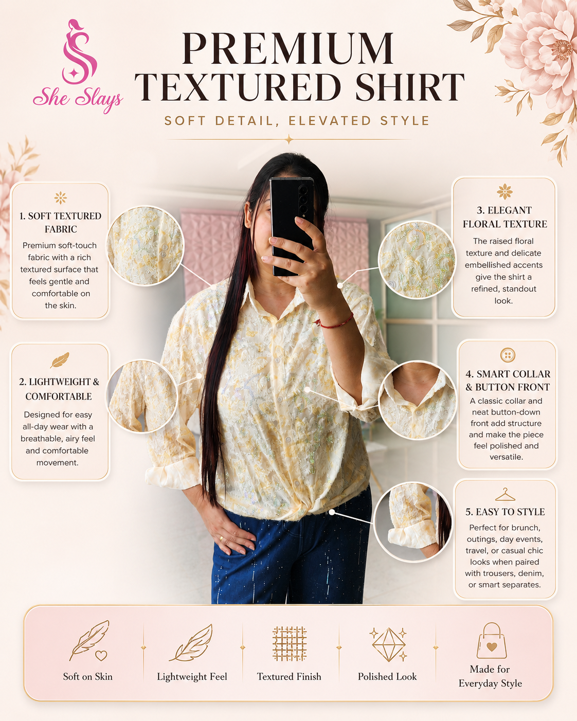 ‘WINGS’ Sequin Shirt [ SS-107003-SH-B ]