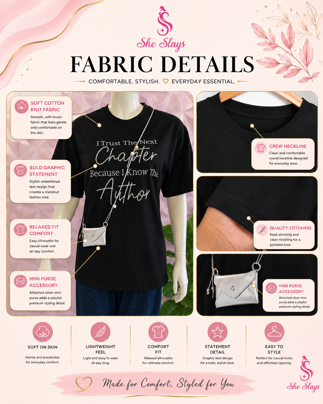 ‘AUTHOR’ Mini Purse Graphic T-Shirt [SS-11101-TSHP]