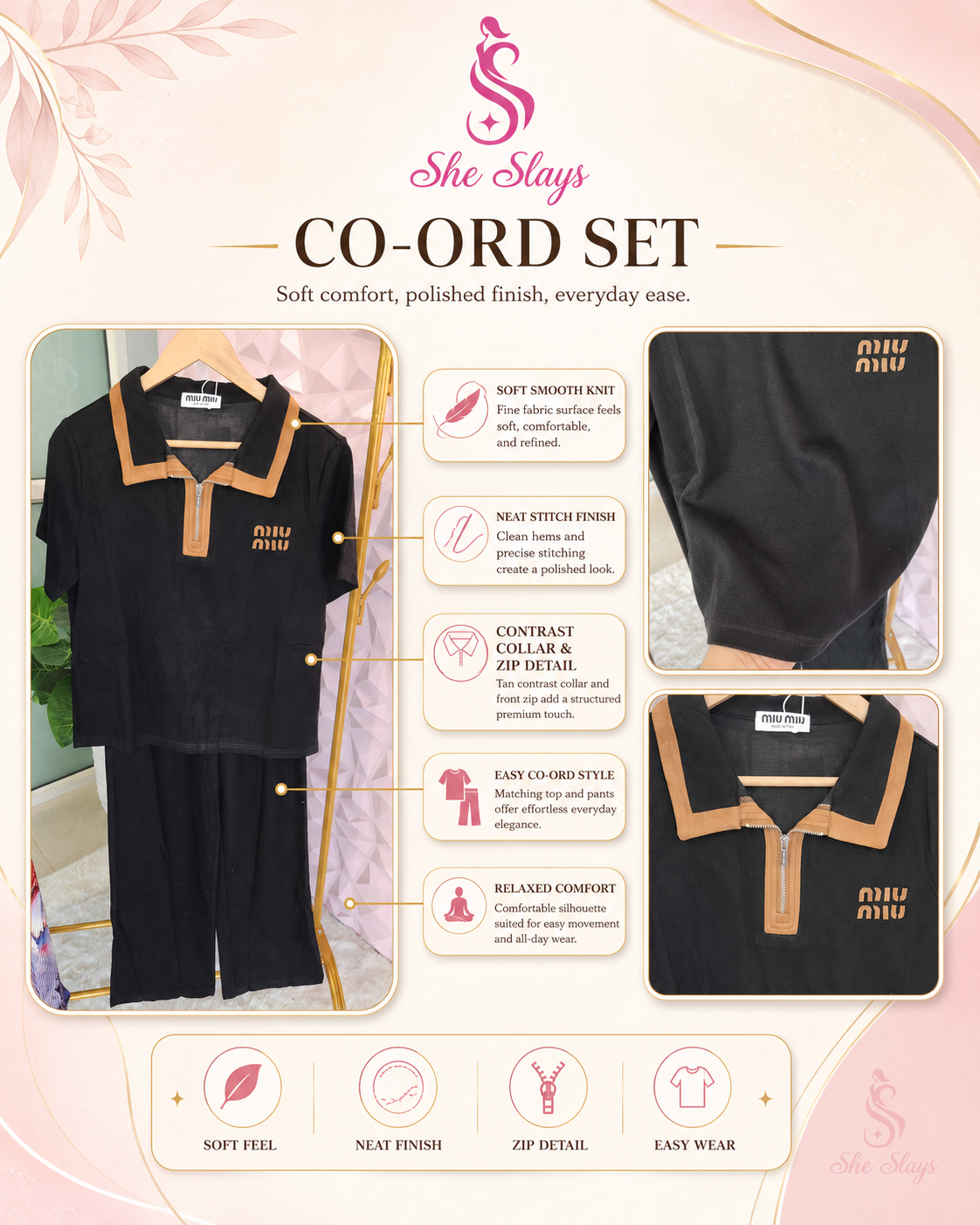'Brownie’ Polo Coord Set [ SS-10105-CRD ]