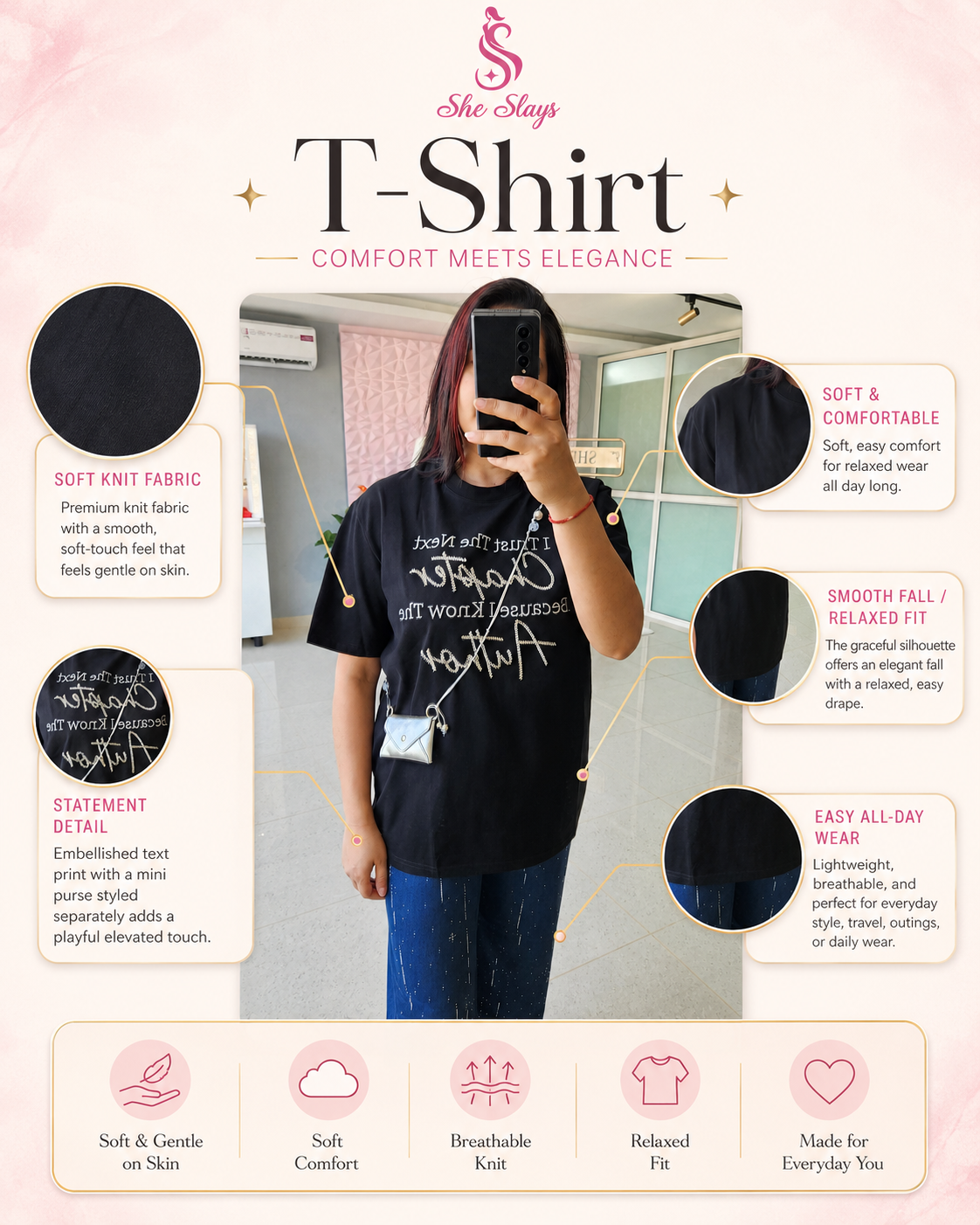 ‘AUTHOR’ Mini Purse Graphic T-Shirt [SS-11101-TSHP]
