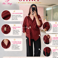 ‘DIVA’ Brooch Wrap Shirt [SS-10401-SH]