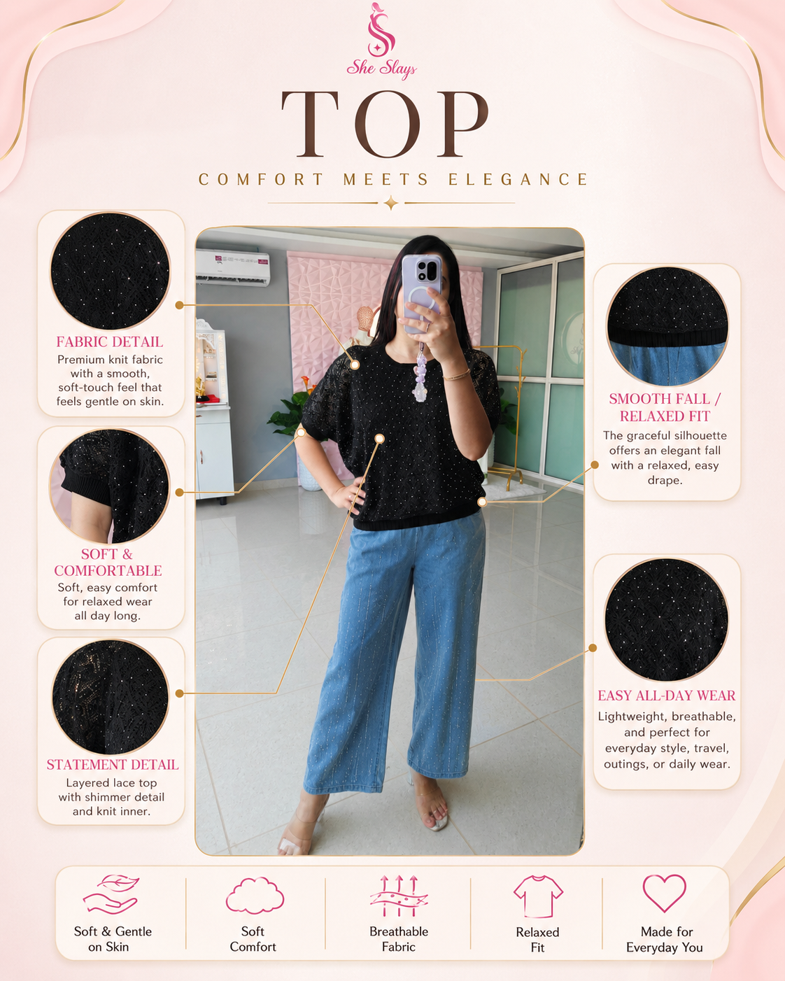 ‘GLOW’ Embellished Top [SS-10207-TOP]