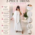 ‘NOIR’ Korean 2-Piece Dress with Neckpiece [SS-11003-CRDS]