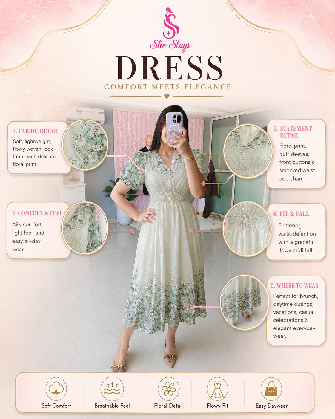 ‘MIST’ Printed Dress  [SS-10302-DR ]