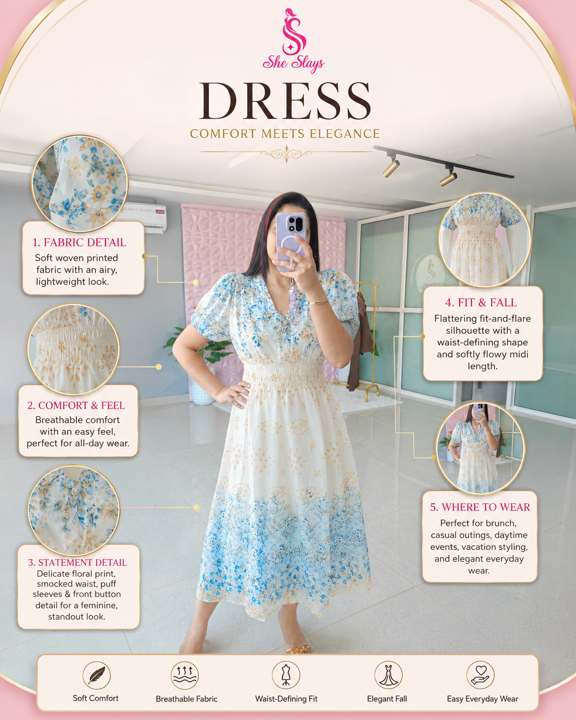 ‘BLISS’ Floral Dress  [SS-10304-DR]