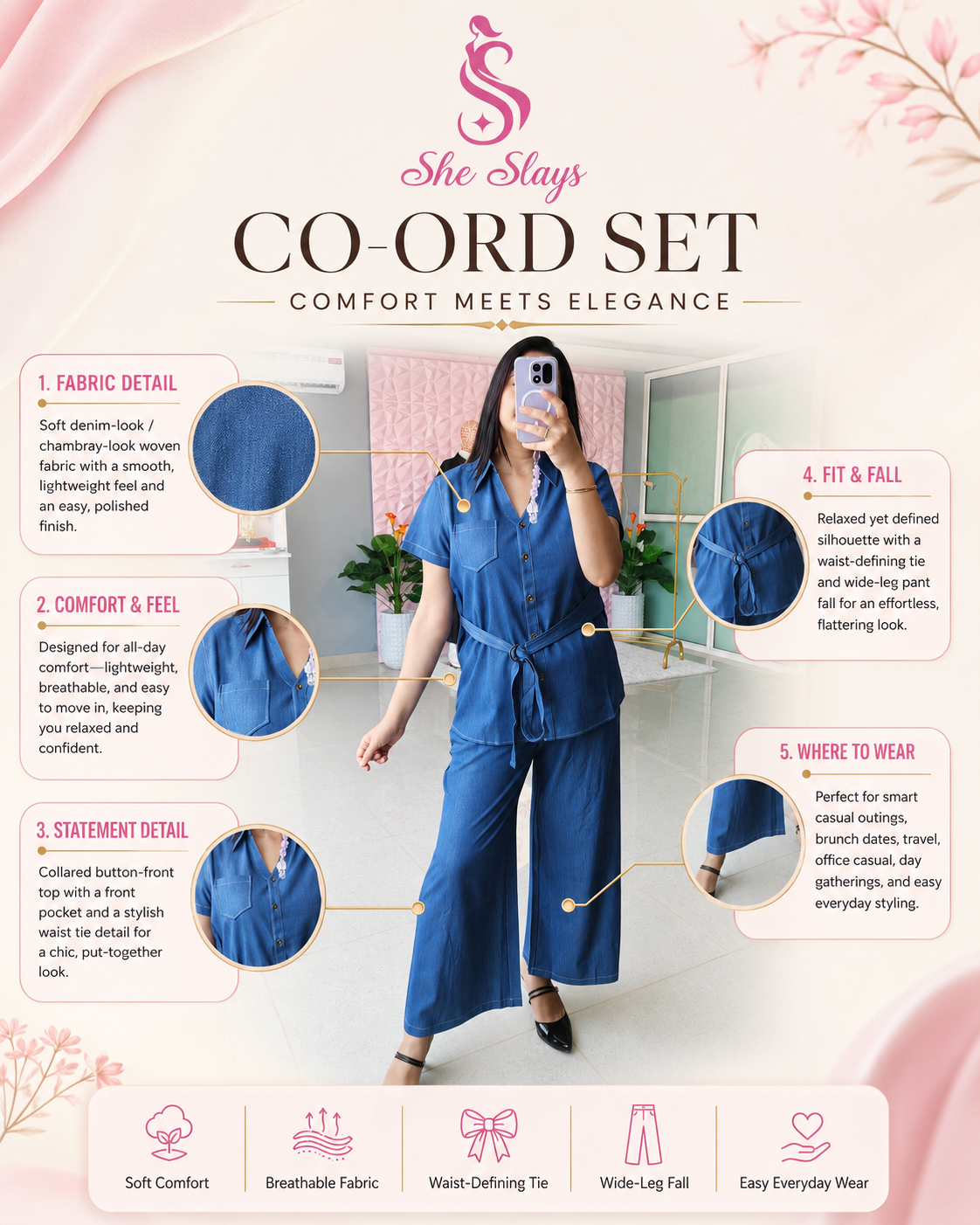 ‘INDIGO’ Denim Co-Ord Set [SS-11501-DCRD1]