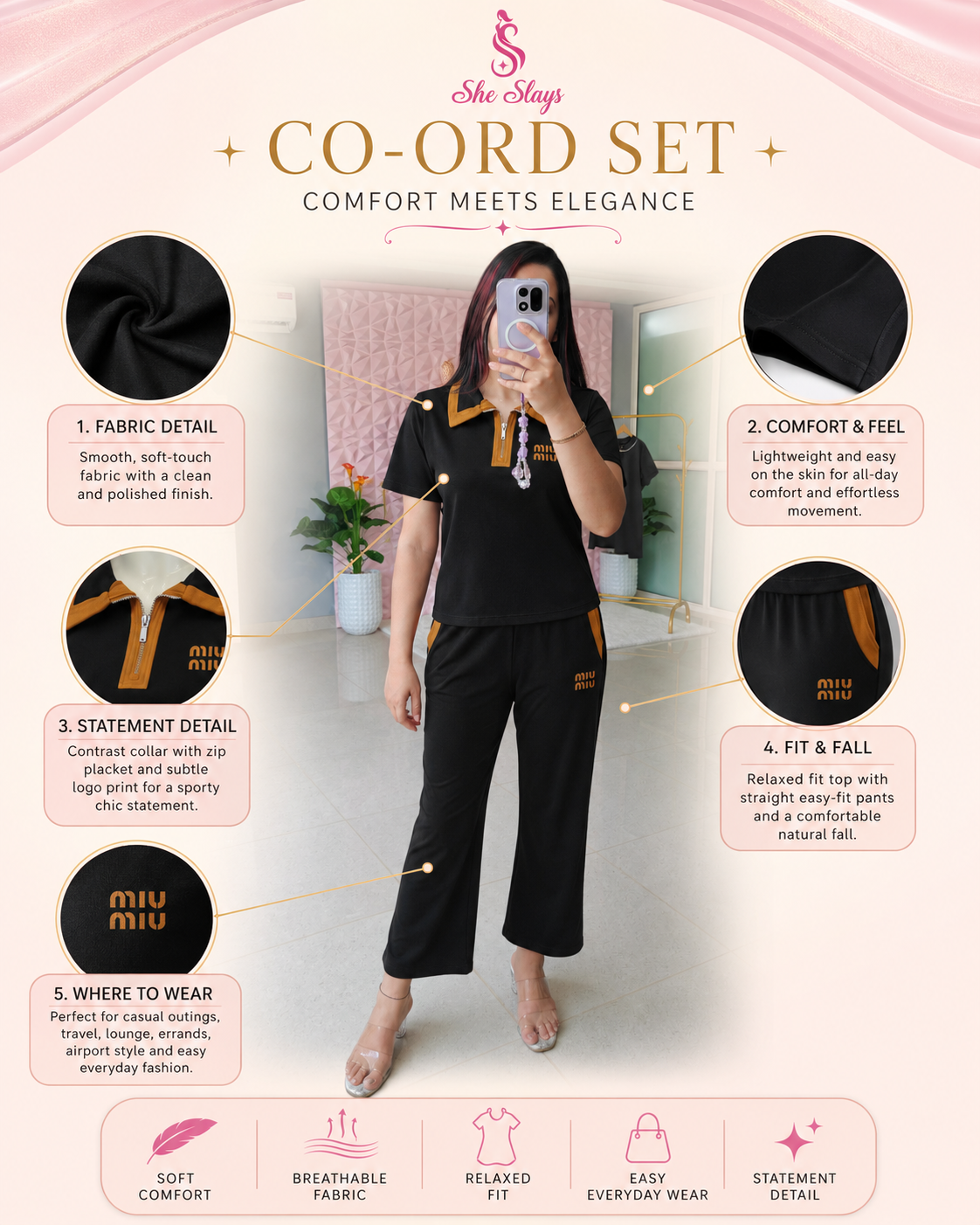 'Brownie’ Polo Coord Set [ SS-10105-CRD ]