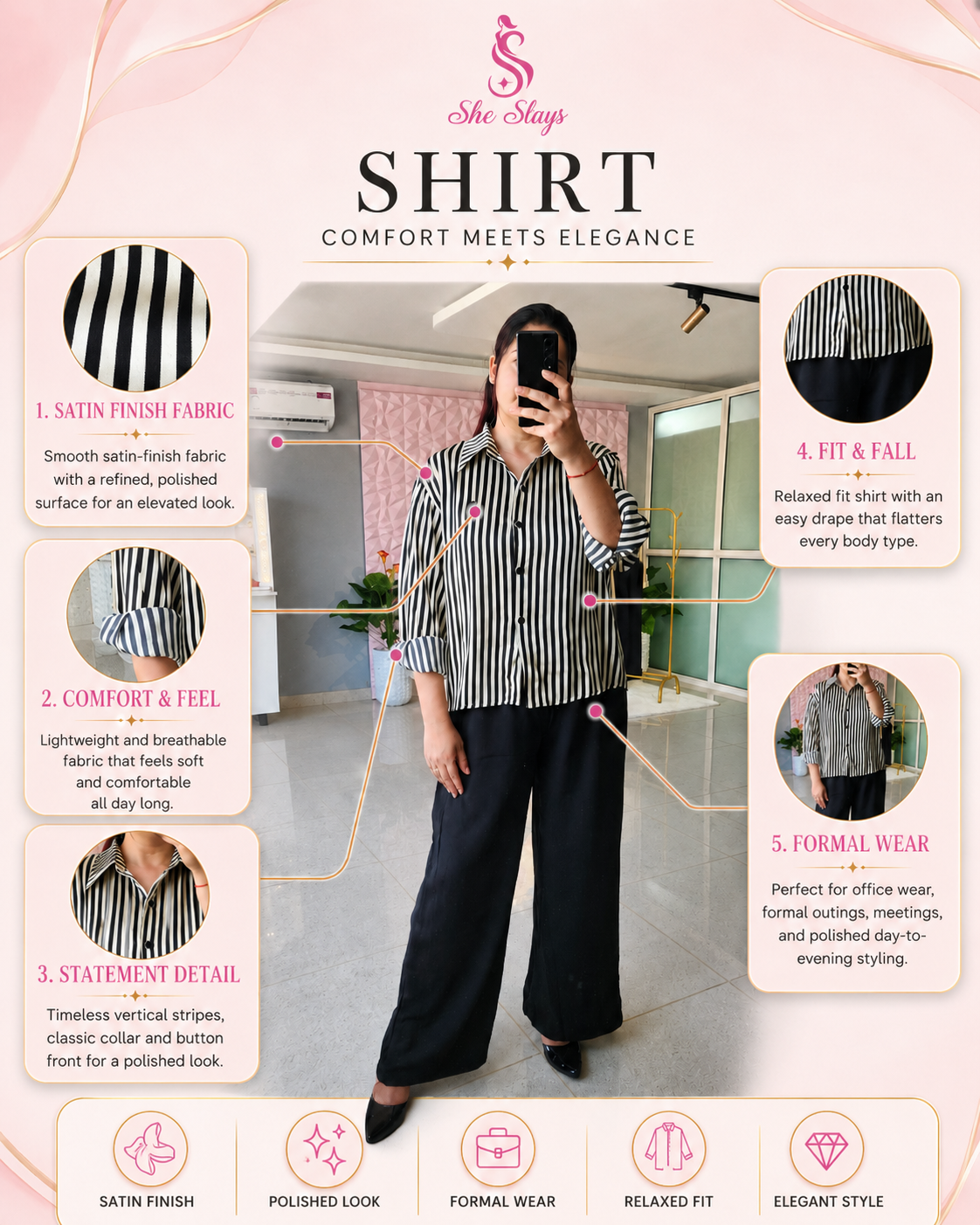 ‘BOSS’ Striped Formal Co-Ord [SS-10901-CRD]