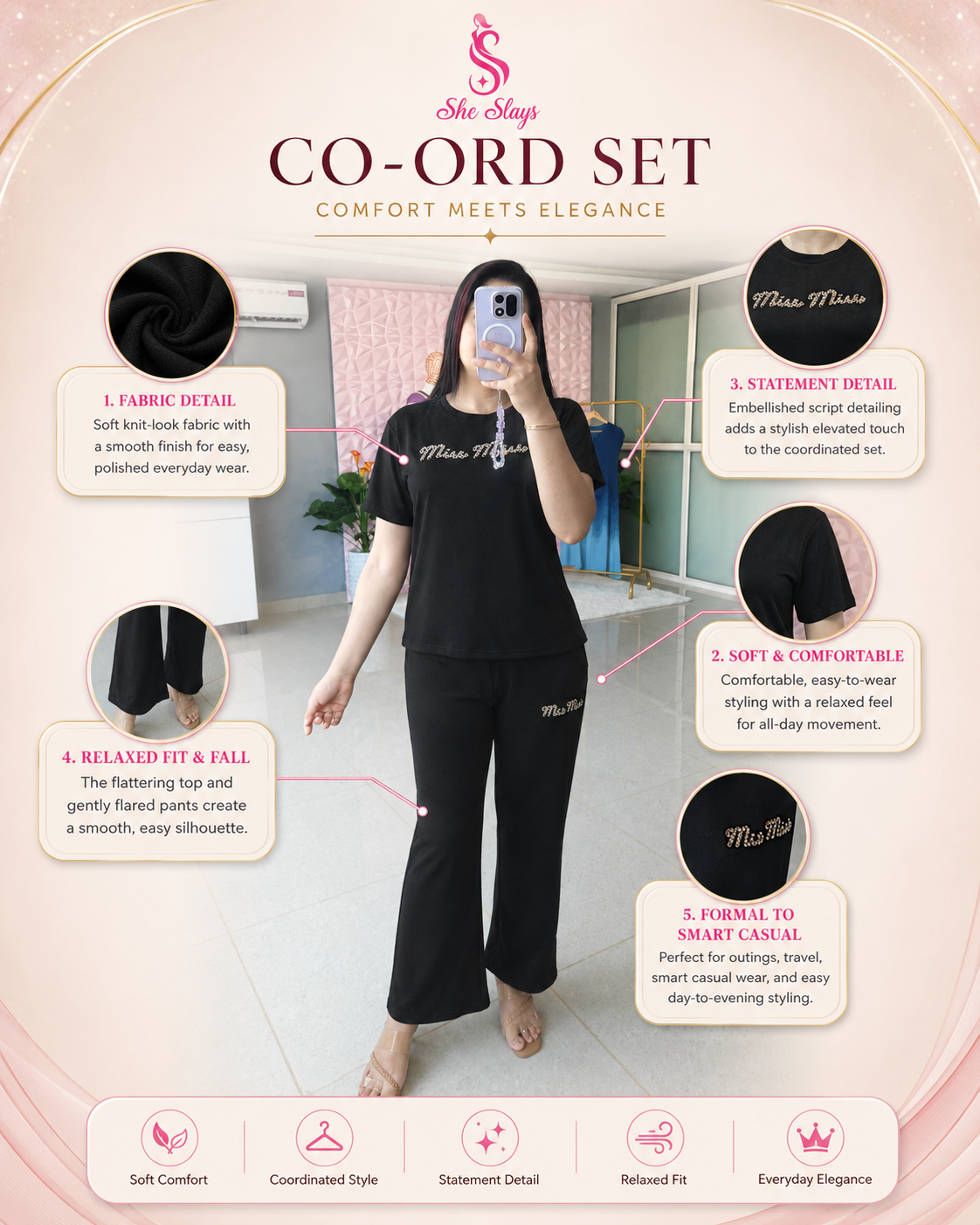 ‘Classy’ Everyday Coord Set [ SS-10107-CRD ]