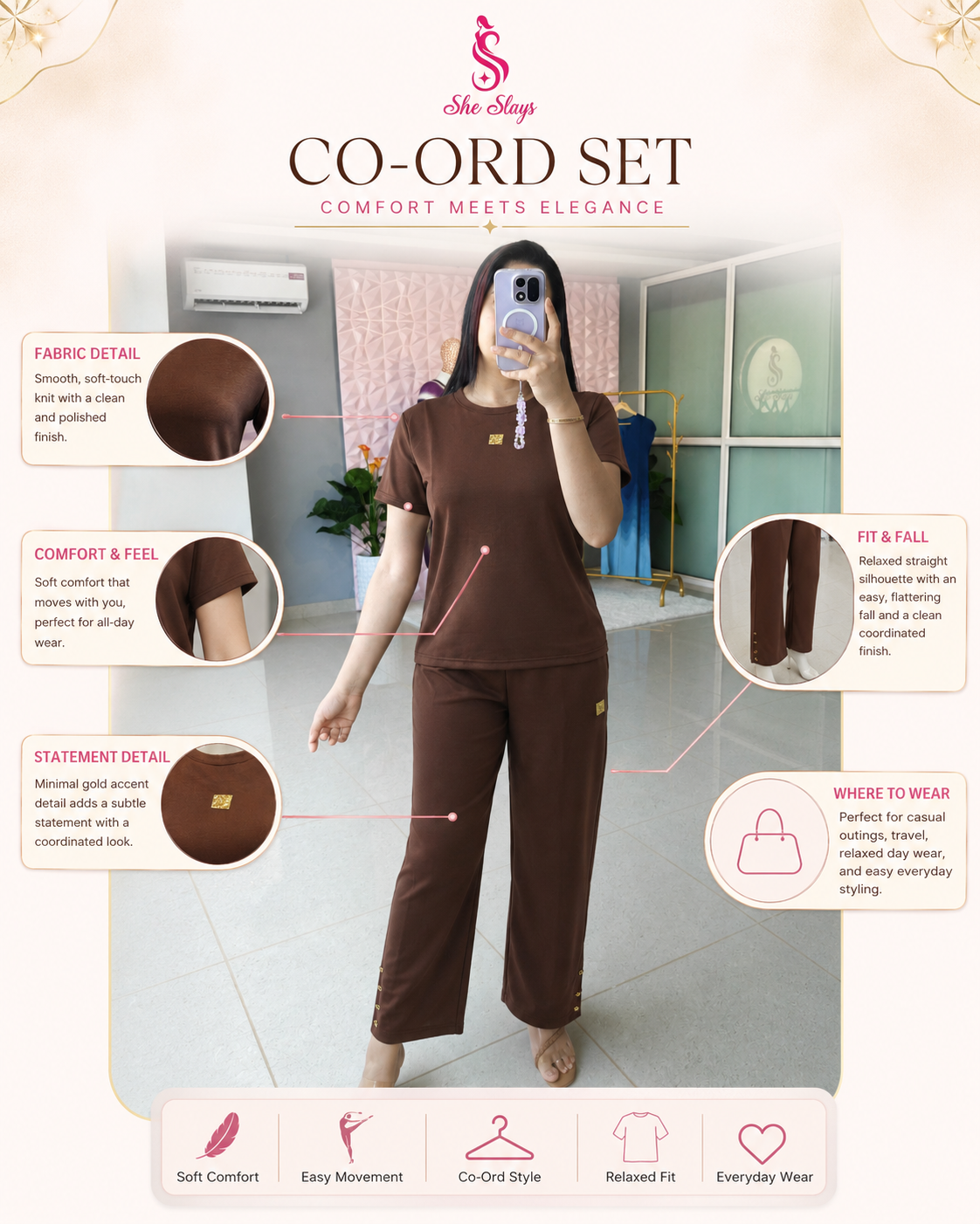 ‘Charm’ Button Accent Coord Set [SS-10106-CRD]