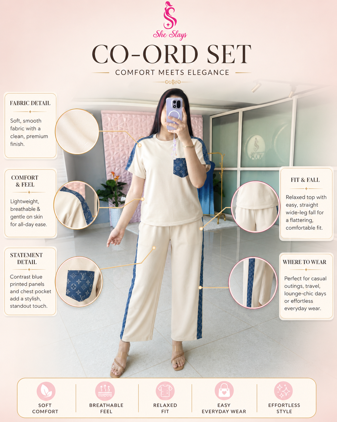 ‘LUXE’ Designer Co-ord Set [SS-10104-CRD]
