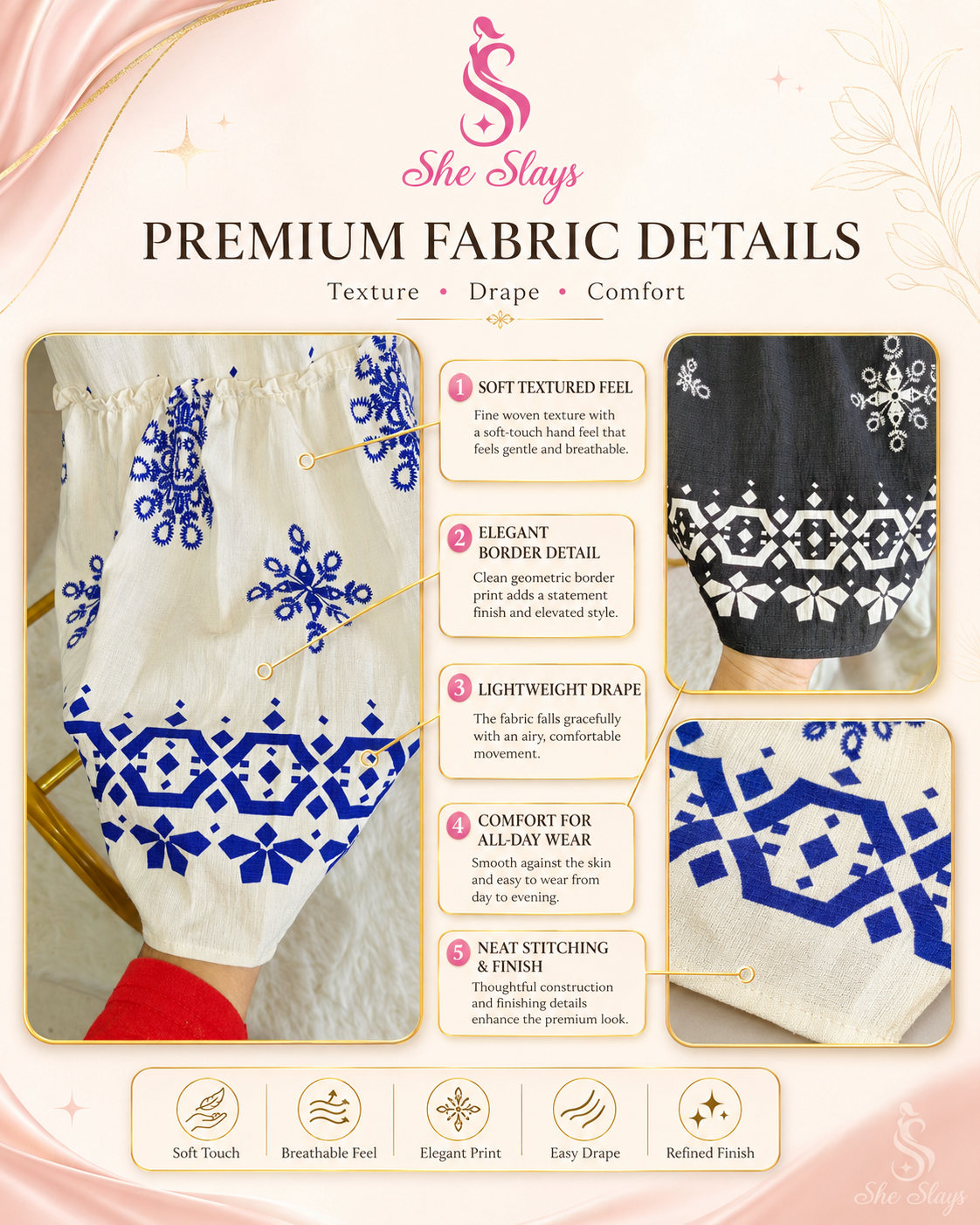 ‘MOTIF’ Belted Summer Dress [ SS-11401-DRM ]