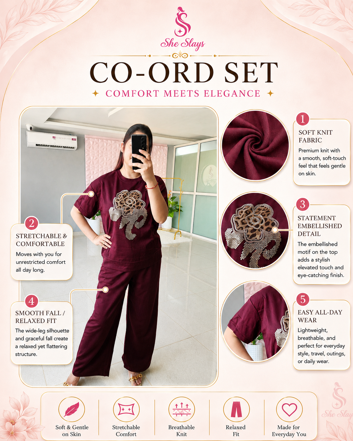‘FIERCE’ Rhinestone Co-Ord Set  [SS-10904-CRD]