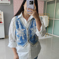 ‘VESTA’ Denim Bustier Shirt [SS-12401-DBST]
