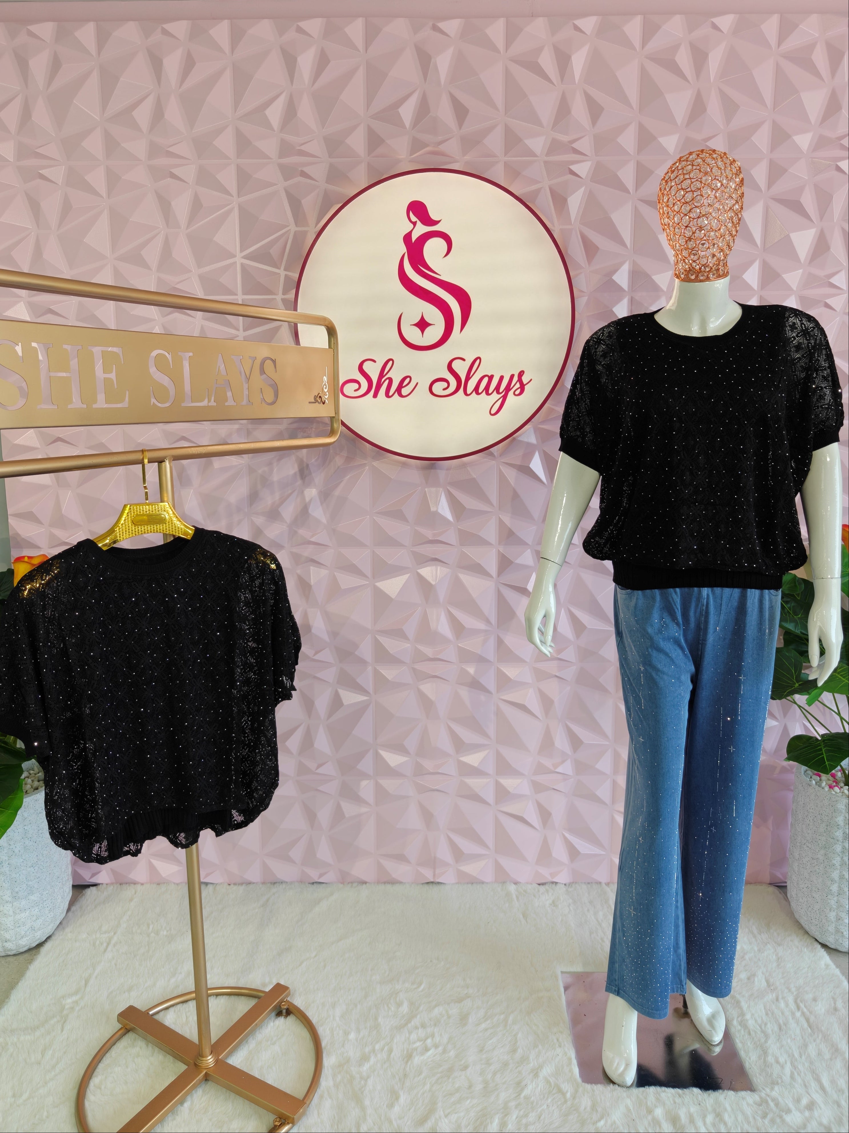 ‘GLOW’ Embellished Top [SS-10207-TOP]