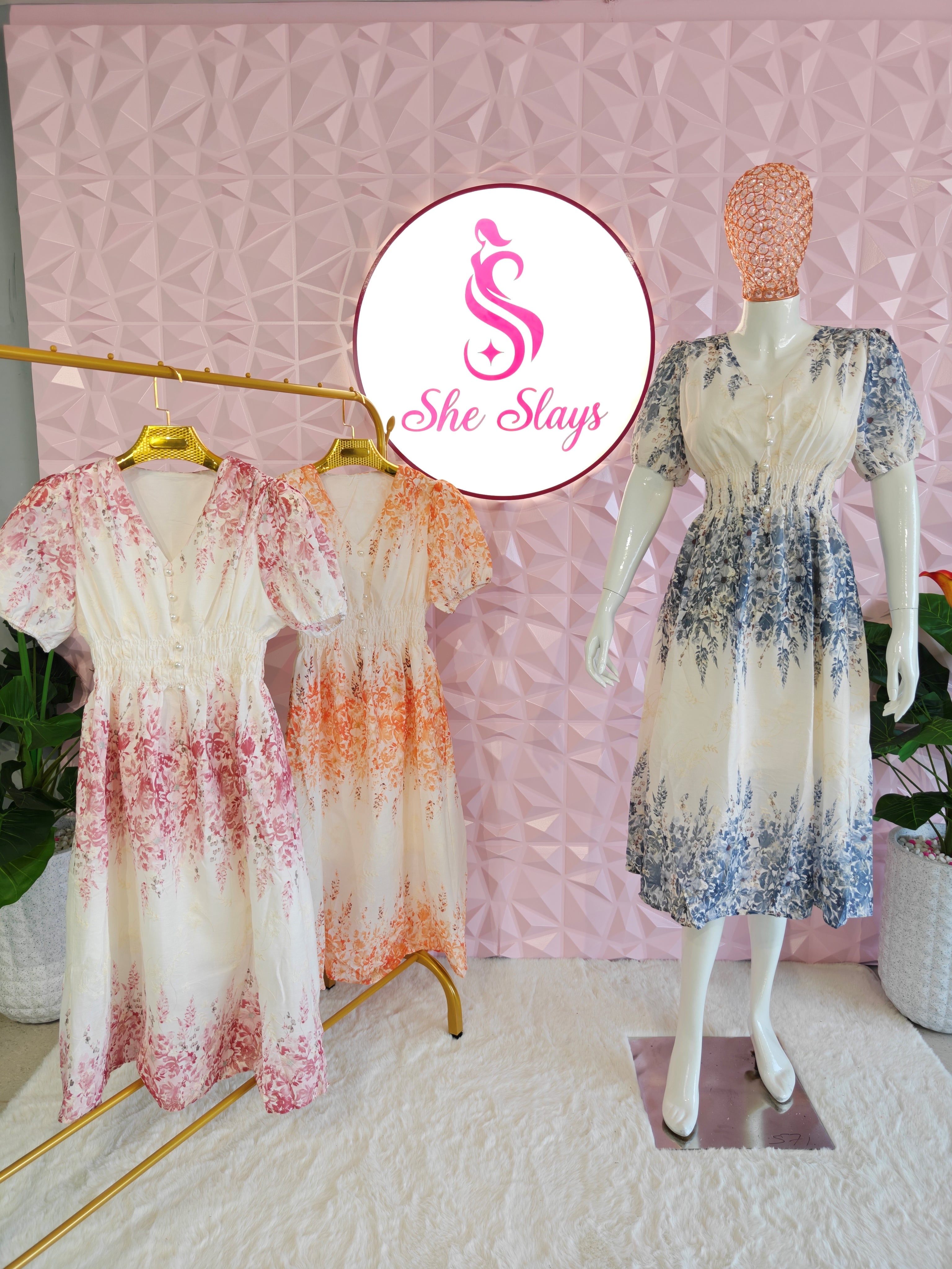 'Floral' Midi Dress [SS-10301-DR]