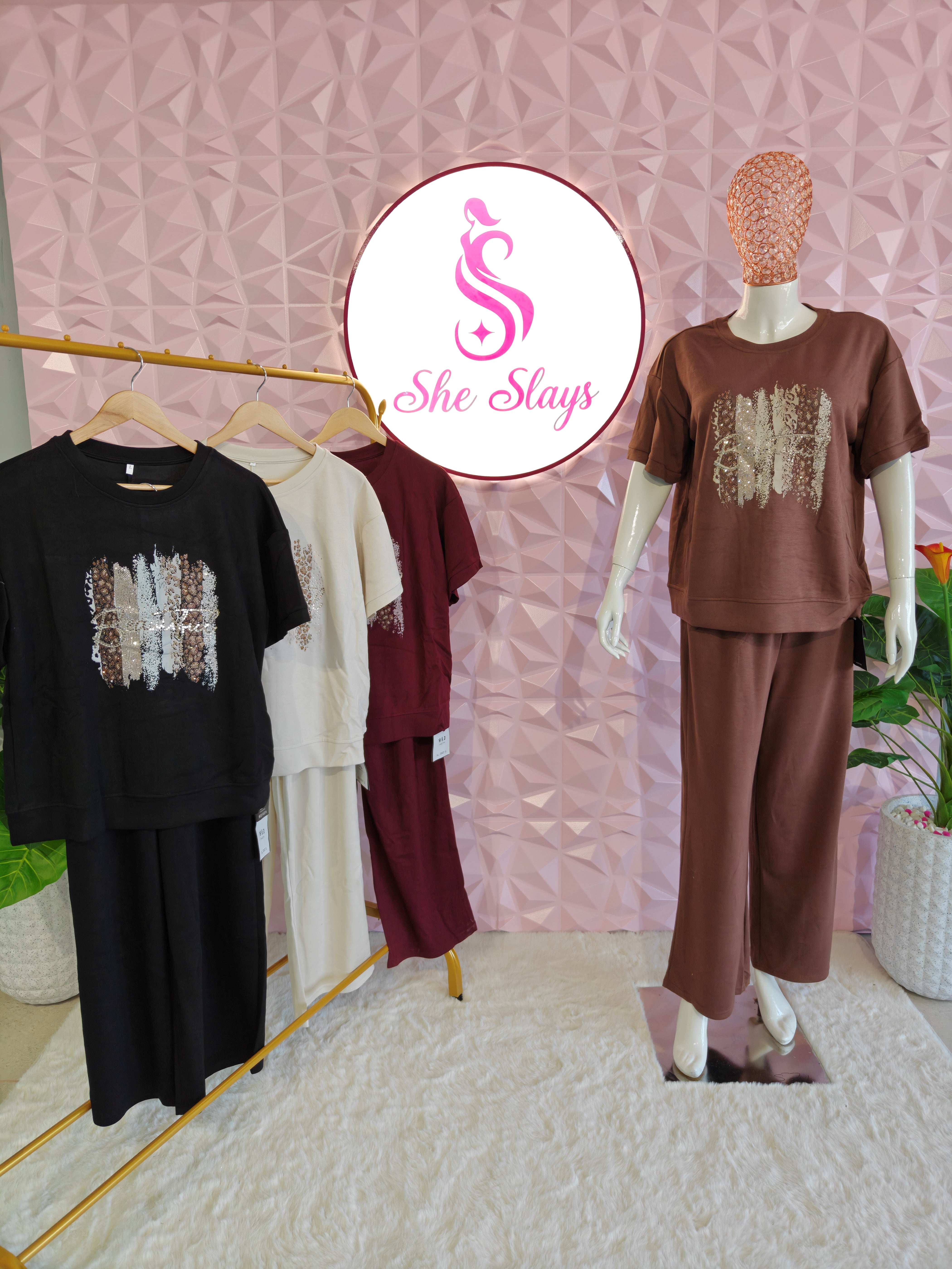‘GLINT’ Rhinestone Co-Ord Set [SS-10905-CRD]