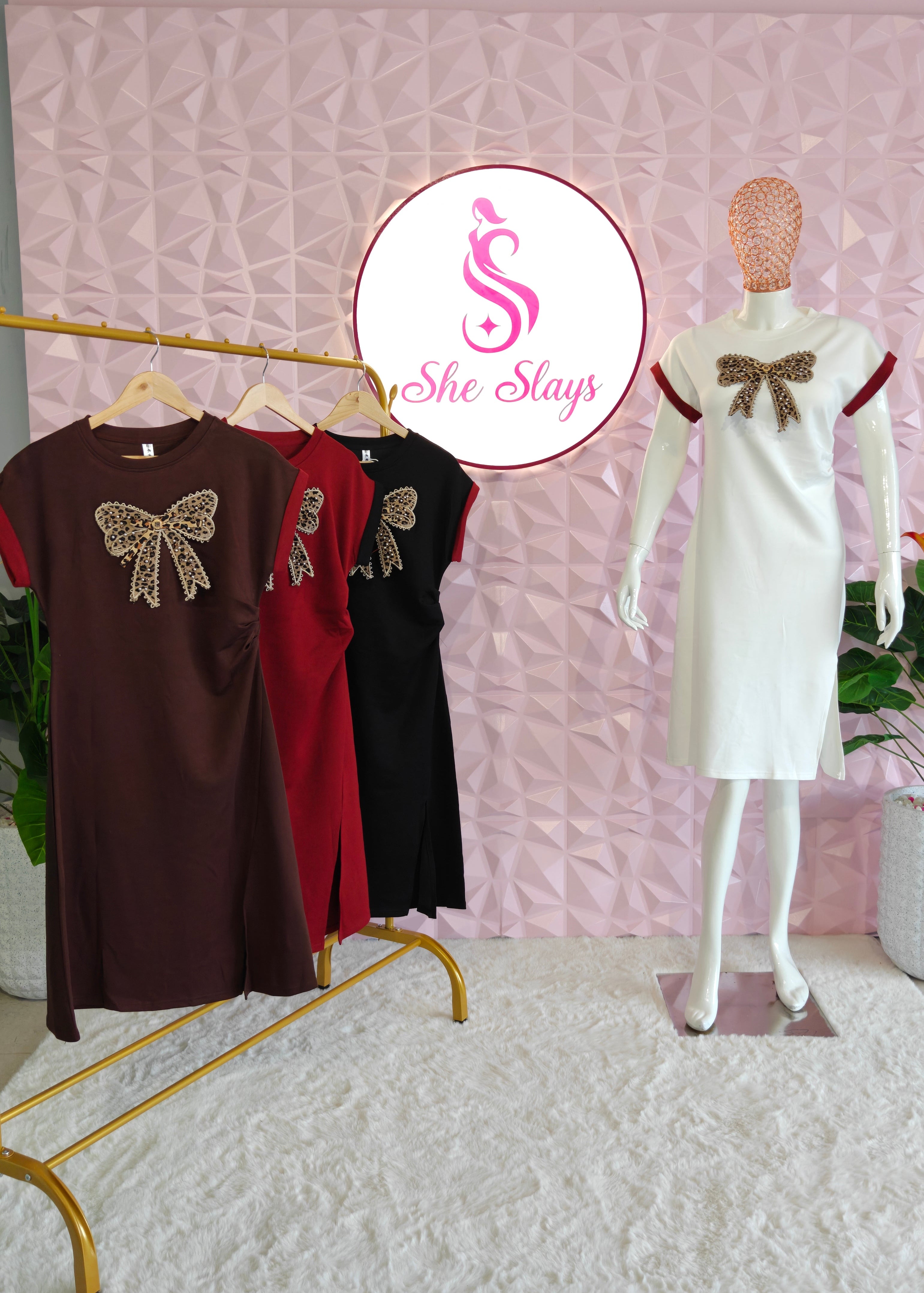 ‘TIARA’ 3D Bow Dress [SS-11306-DRB]