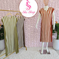‘ZEBRA’ Crinkle Pleated Dress [ SS-11702-DRST ]