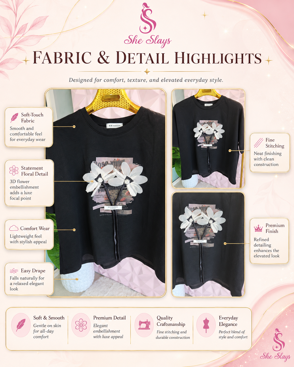 ‘ARTSY’ Floral Casual T-Shirt [SS-10508-TSH]