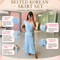 ‘SEREN’ Belted Korean Skirt Set [SS-11001-CRDS]