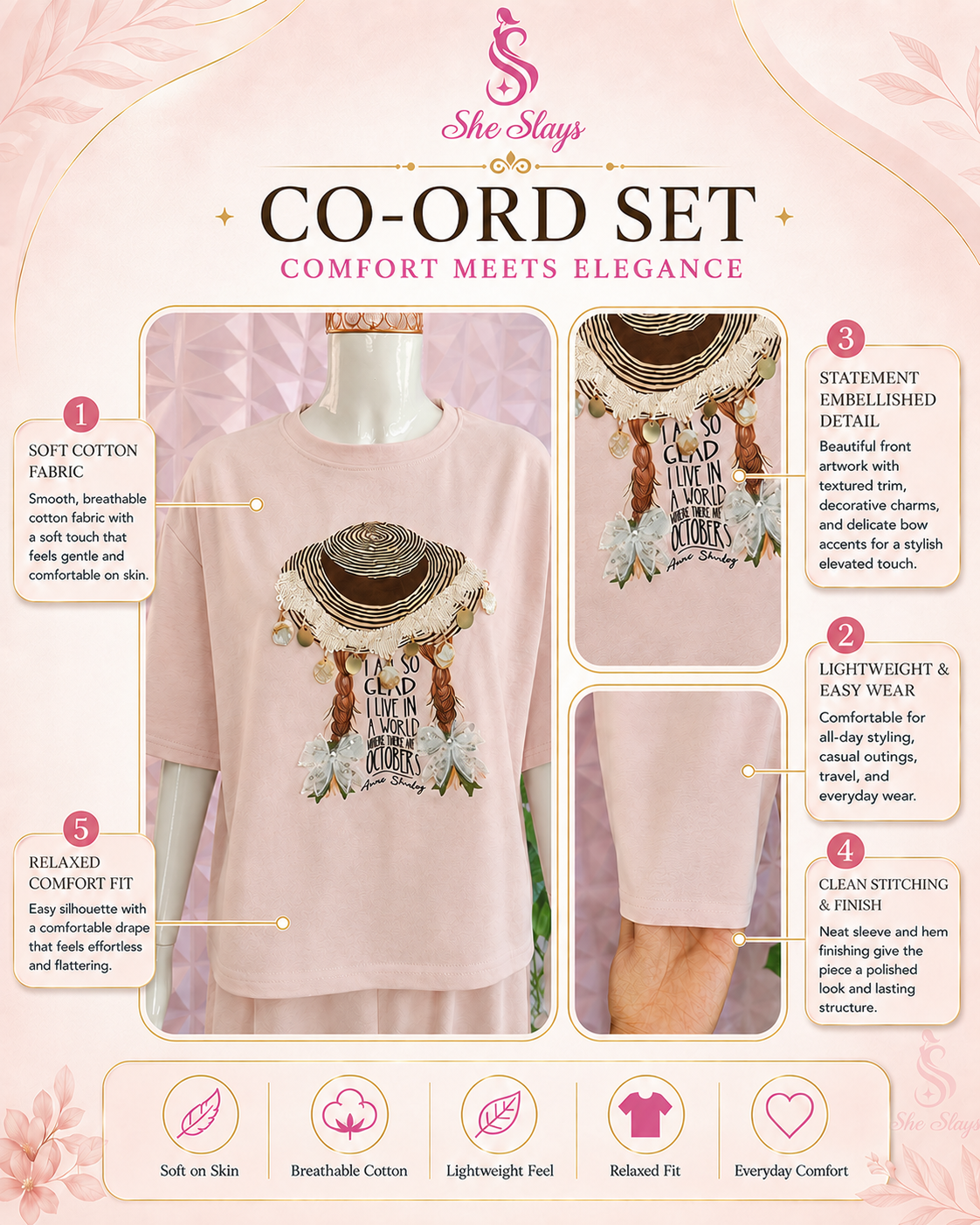 ‘DREAMCATCHER’ Casual Co-Ord Set [SS-11307-CRDH]
