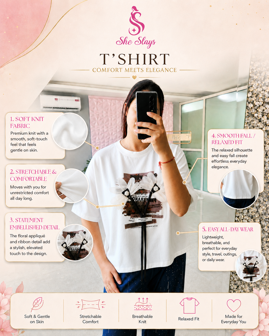 ‘ARTSY’ Floral Casual T-Shirt [SS-10508-TSH]