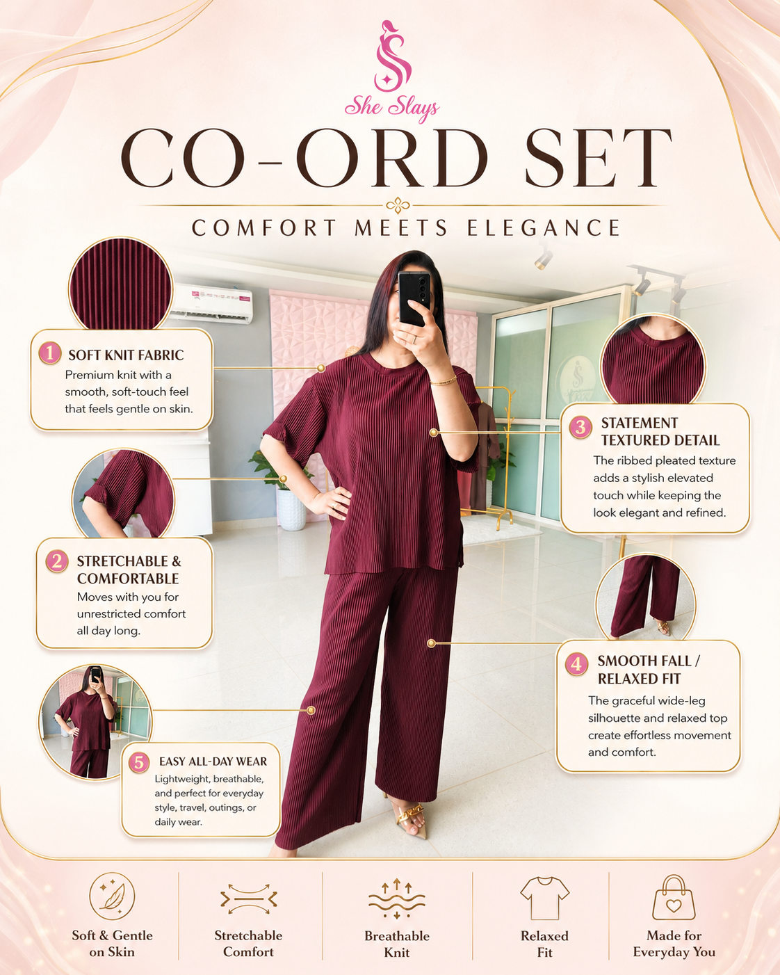 ‘RIBBED’ Casual Co-Ord Set [SS-11202-CRD2]