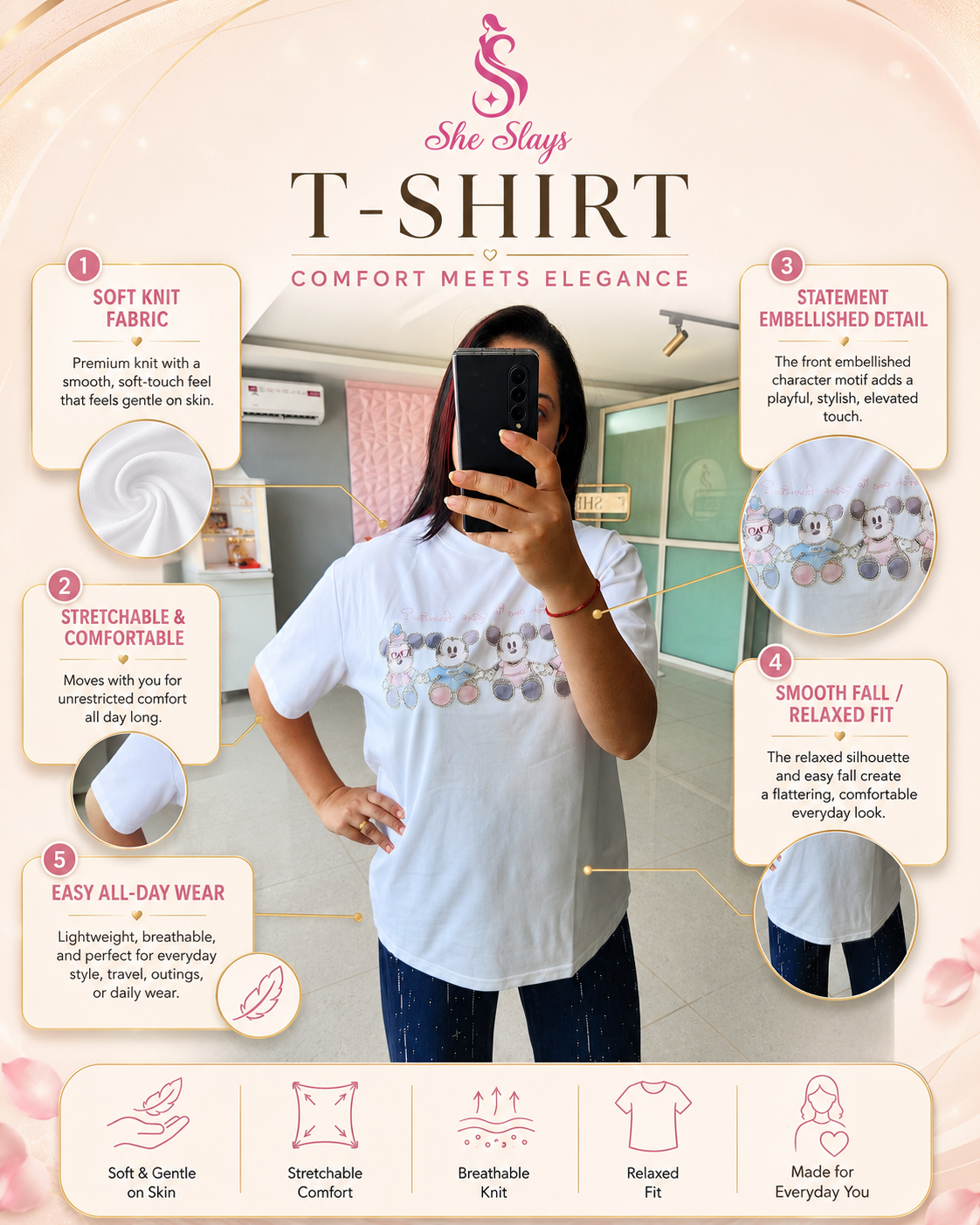 ‘MOUSEY’ Cute Graphic T-Shirt [SS-11102-TSHM]
