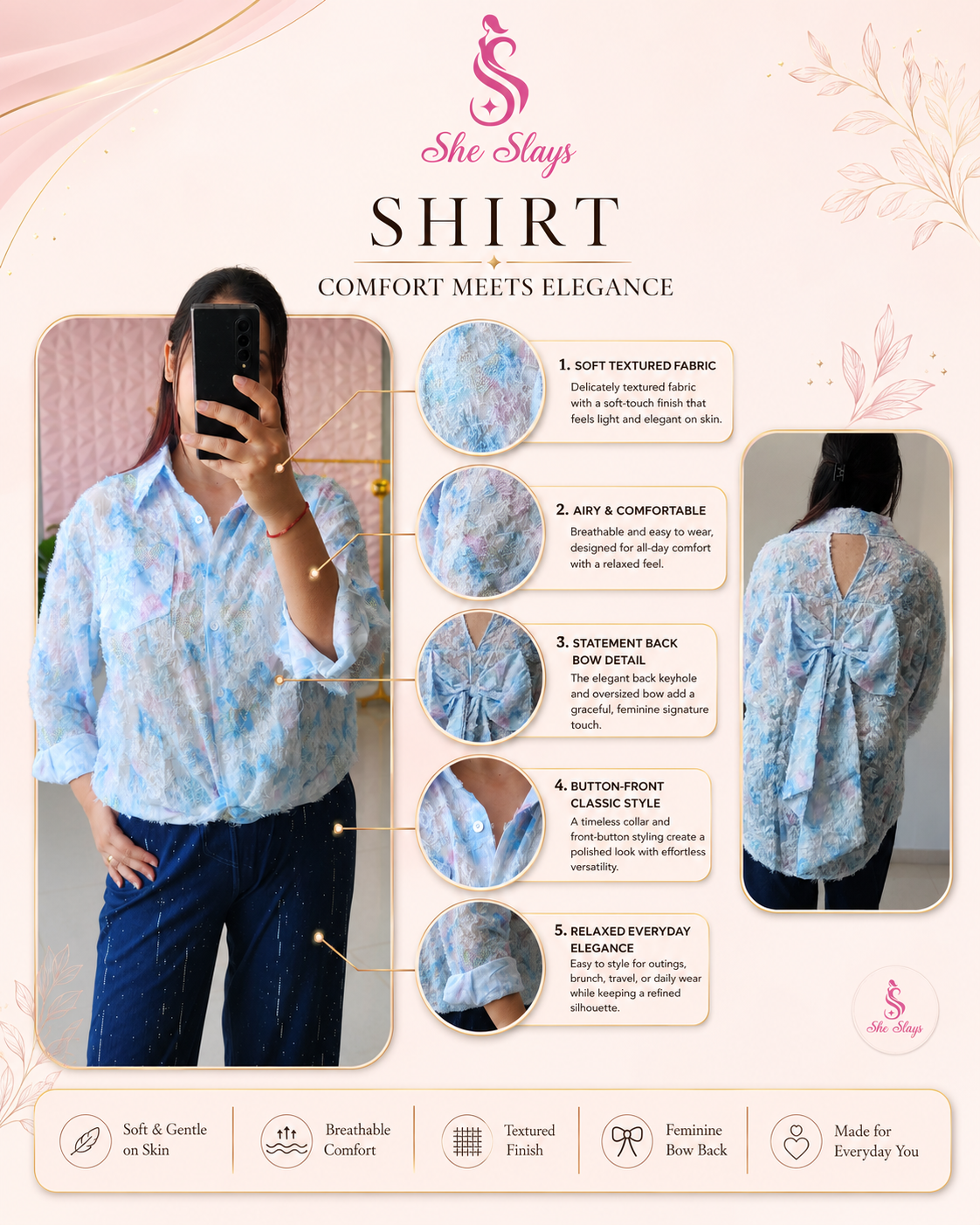 ‘CUPID’ Bow Back Shirt [SS-107001-SH-H]