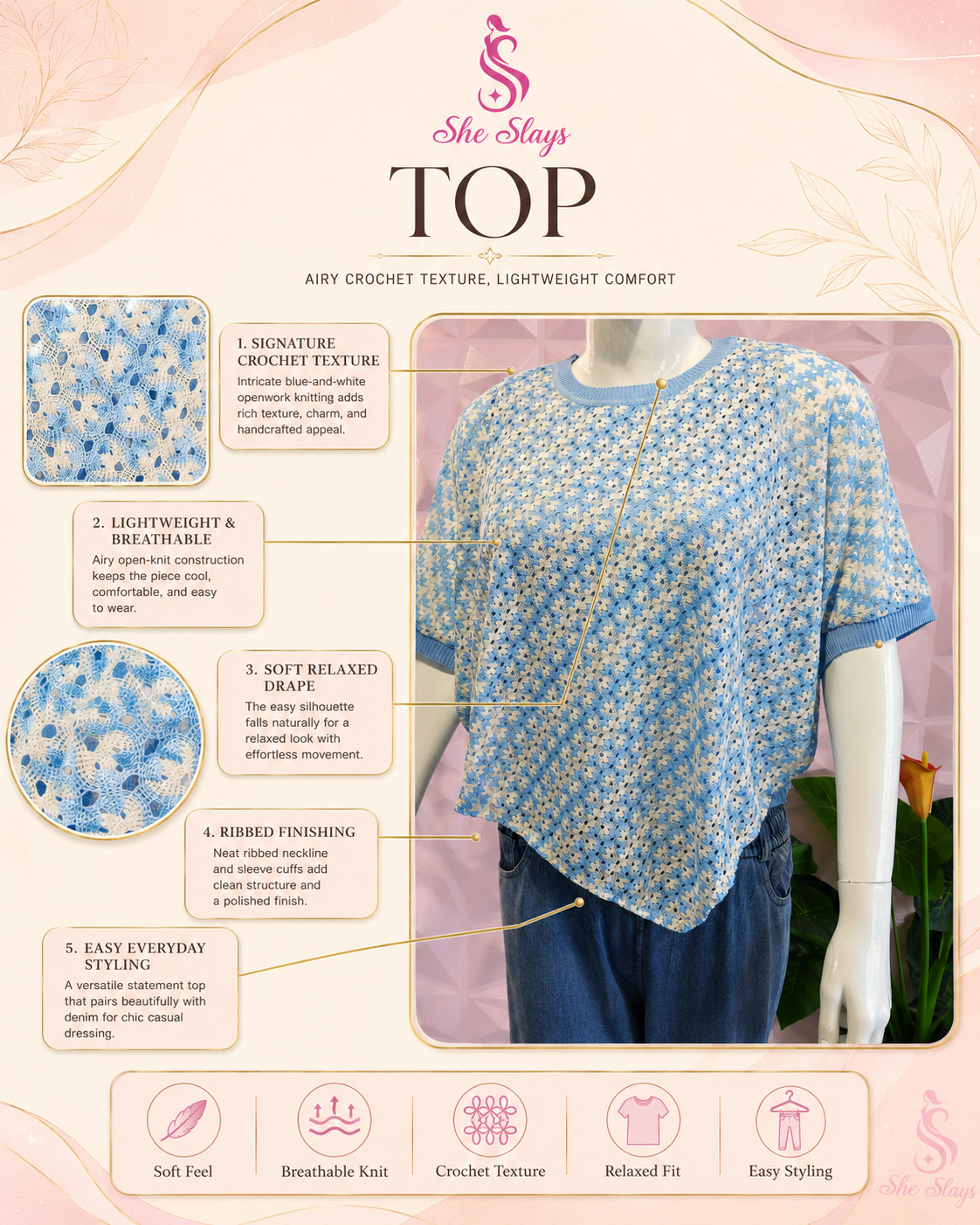 ‘Bloom’ Crochet Top [ SS-10201-TOP ]
