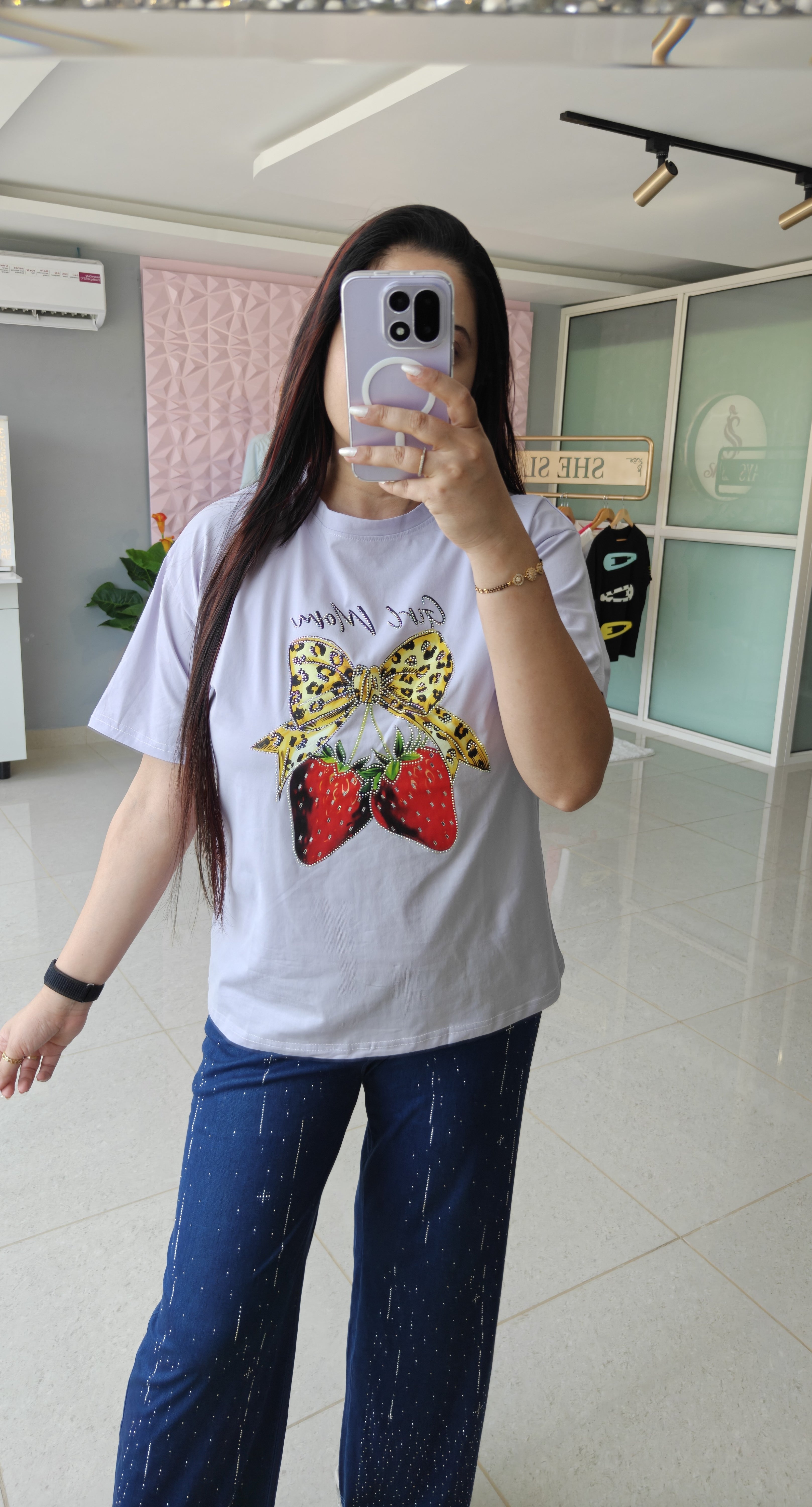 ‘BOWBERRY’ Statement T-Shirt [SS-12301-TSHB]