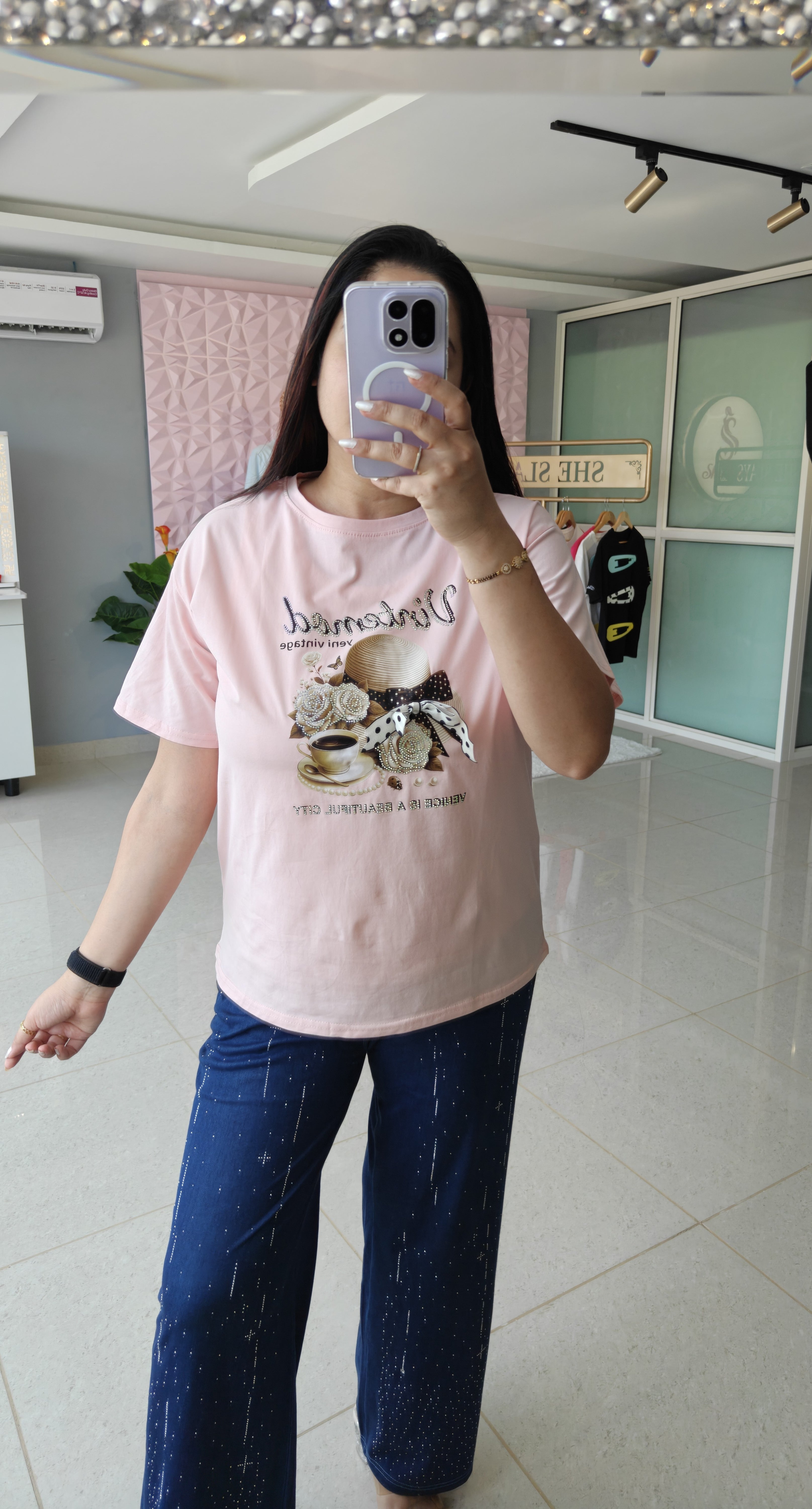 ‘BONJOUR’ Statement T-Shirt [SS-12303-TSHC]