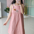‘CUTIE’ Embroidered Dungaree Dress [SS-11805-DNG-T]