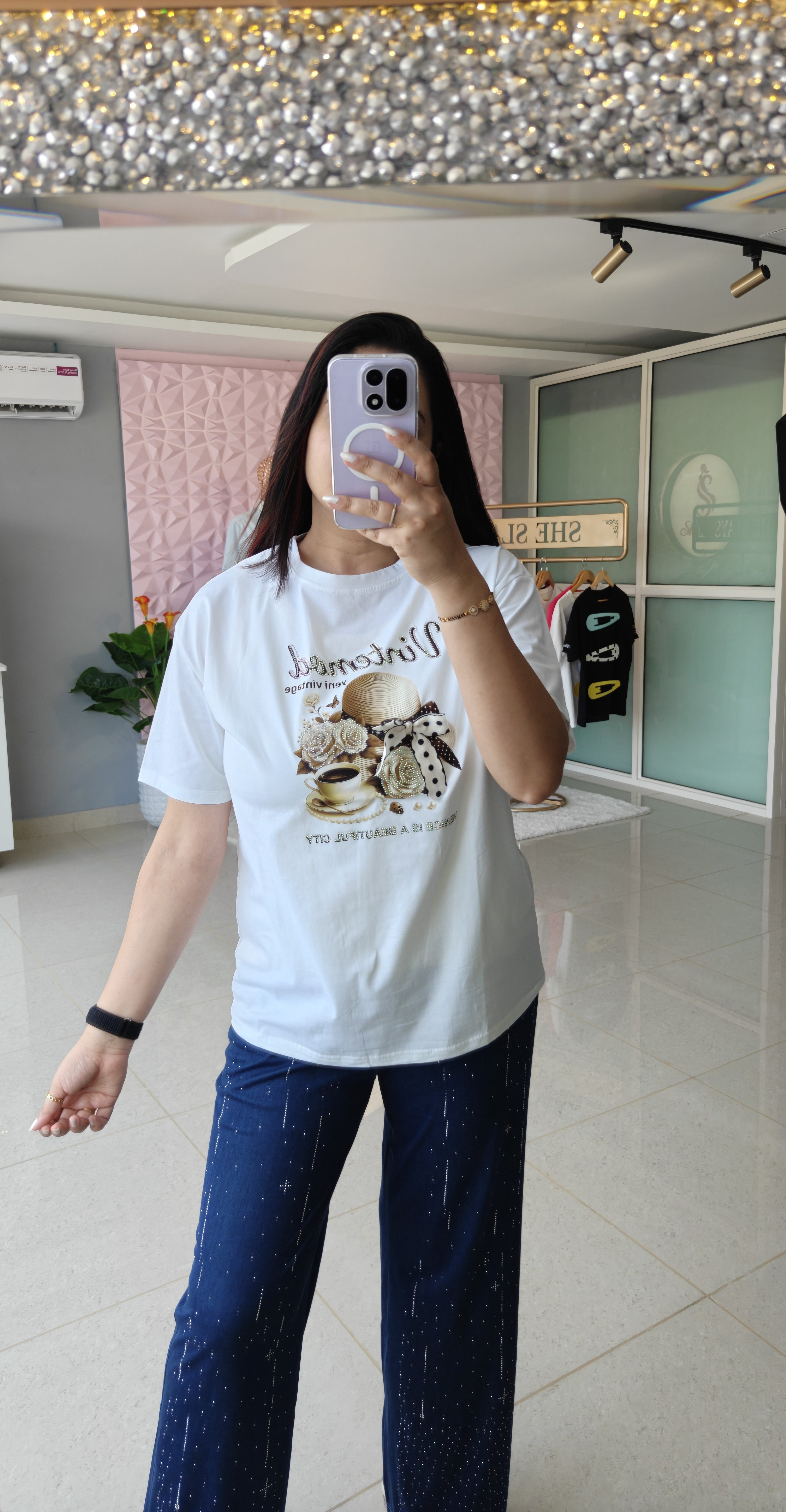 ‘BONJOUR’ Statement T-Shirt [SS-12303-TSHC]