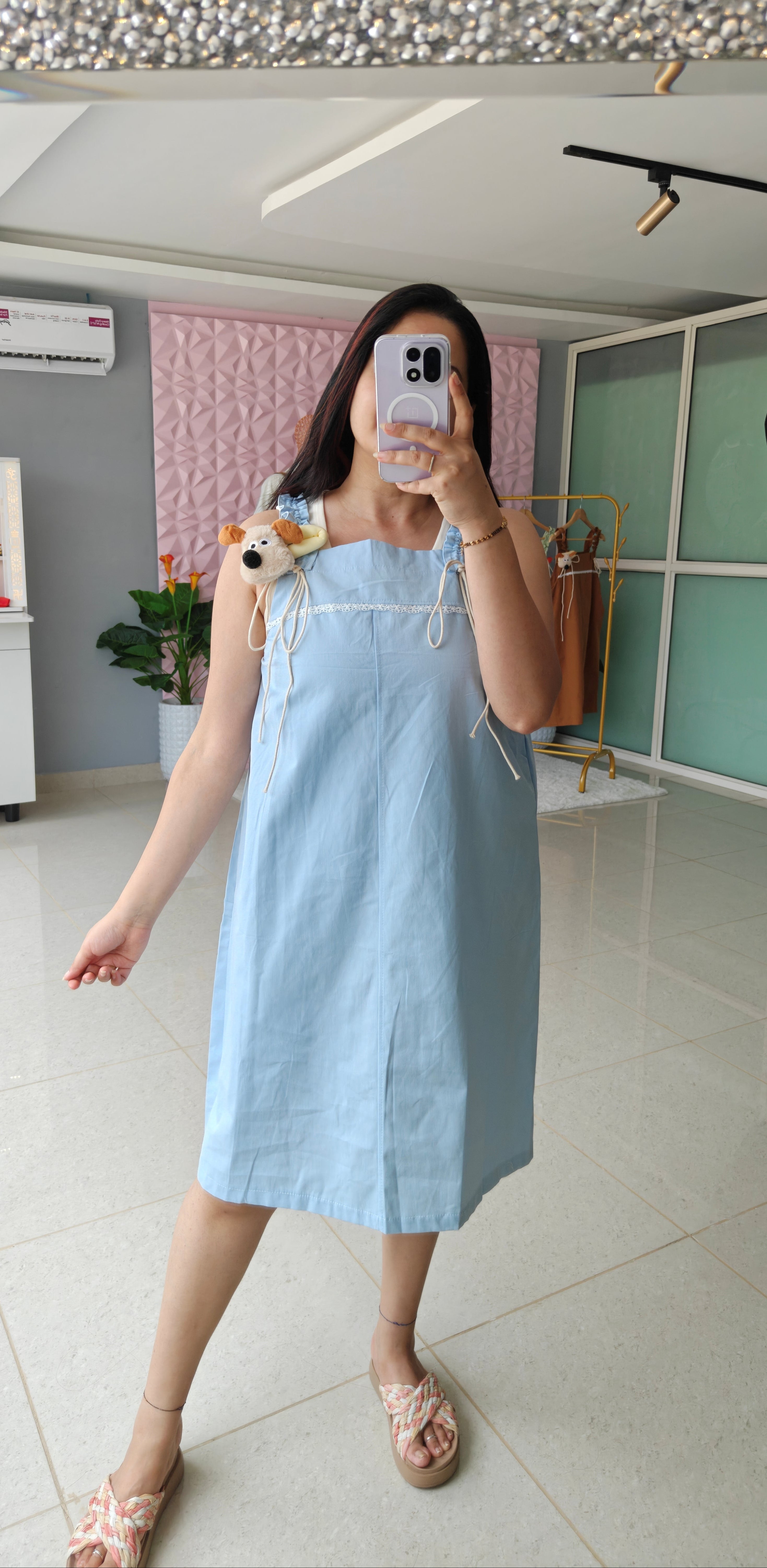 ‘TEDDY’ Charm Dungaree Dress [SS-11802-DNGD]