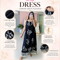 ‘VINE’ Drawstring Neck Dress [SS-11408-DRLS]