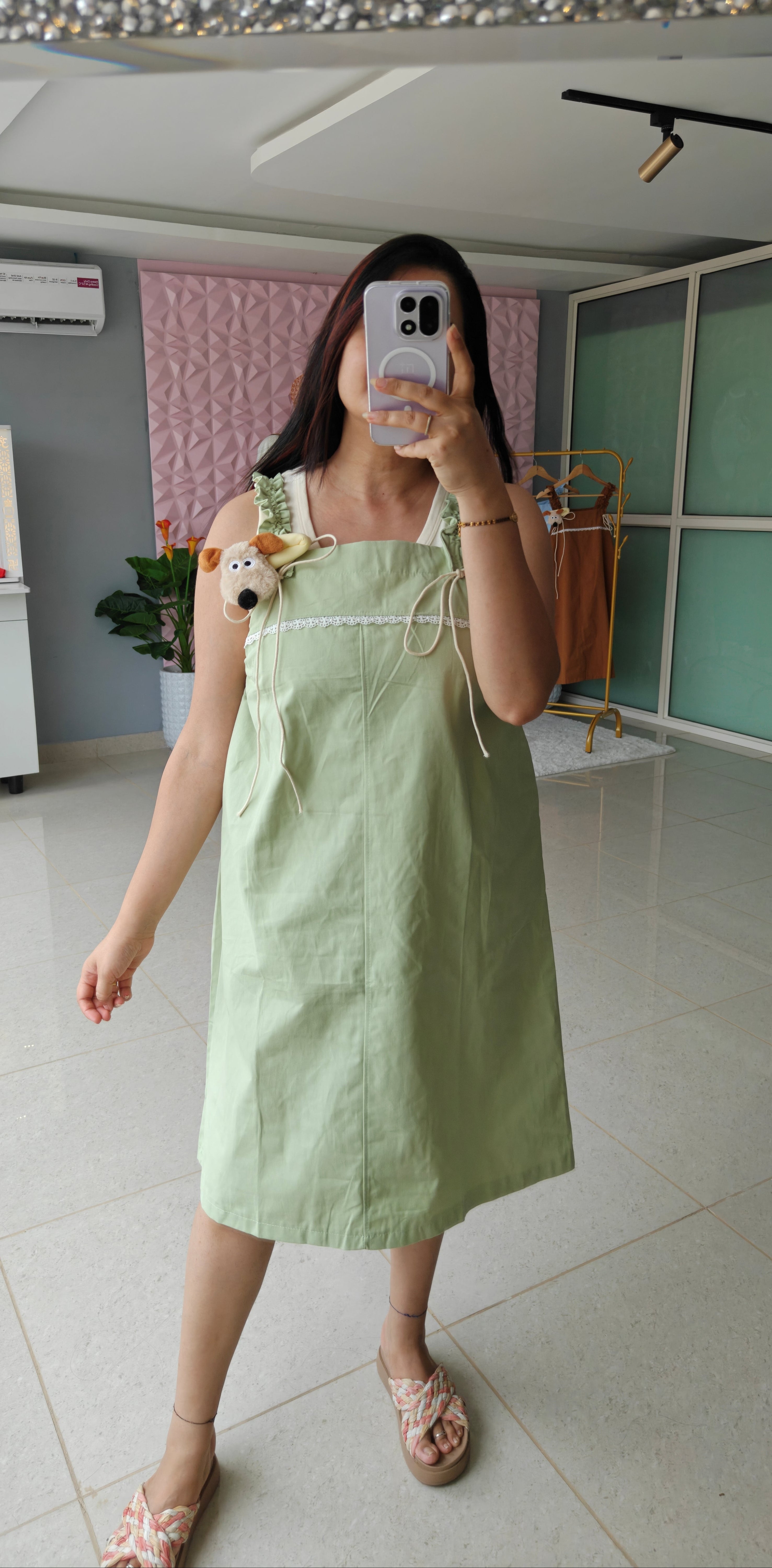 ‘TEDDY’ Charm Dungaree Dress [SS-11802-DNGD]
