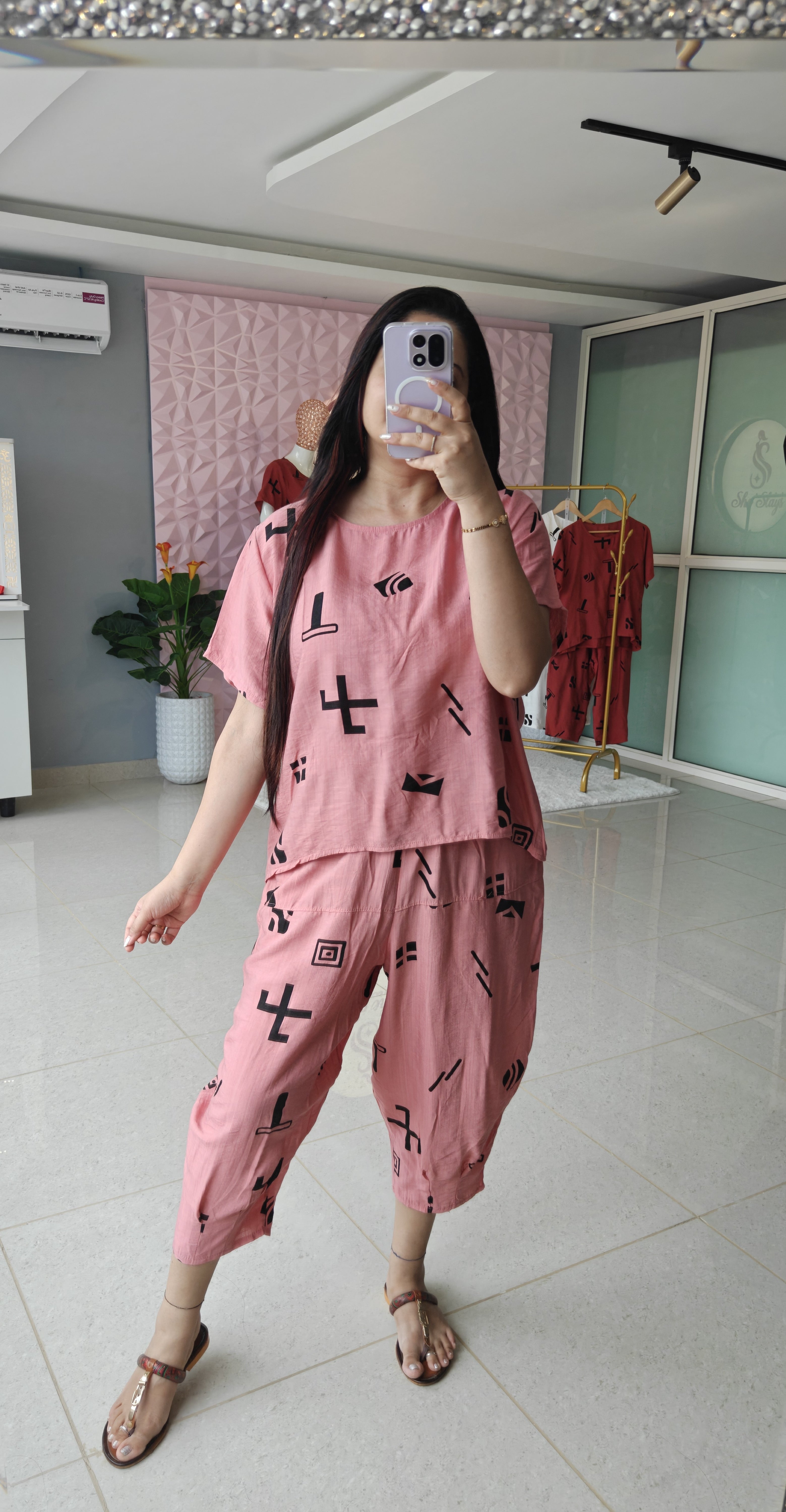 'SYMBOL’ Crepe Co-ord Set [SS-12101-CRD]